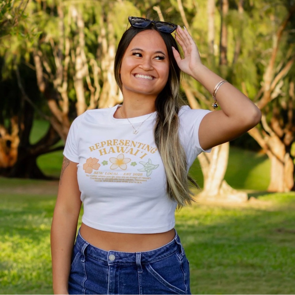 Sew Local Representing Hawai’i Cropped Baby Tee